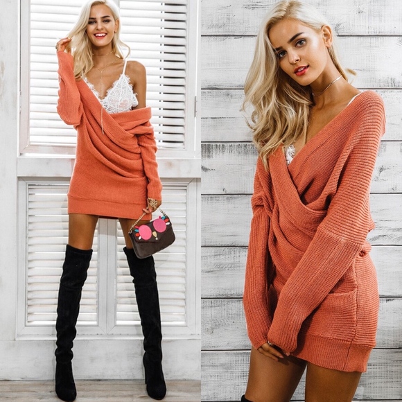Sweaters - Criss Cross Wrap Tunic Sweater